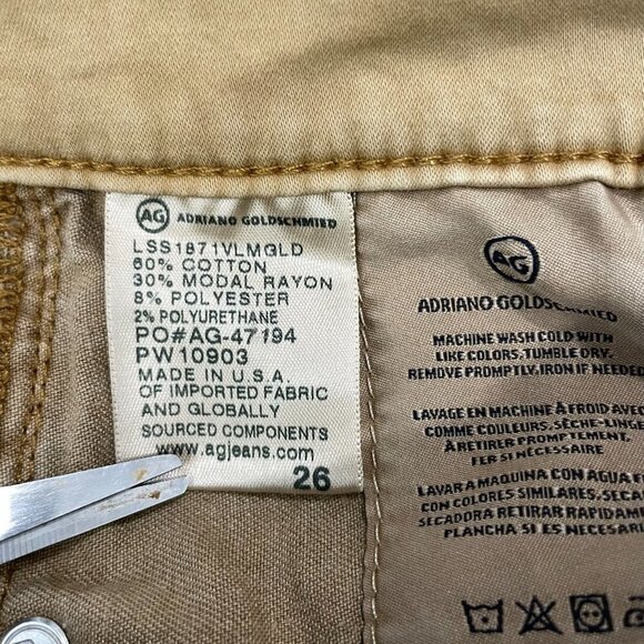 Adriano Goldschmied Size 26 The Quinne Crop High Rise Kick‎ Flare Jeans  Mustard - Picture 9 of 9